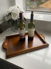 Vintage Retro Mahogany Wood Hand made Tray Rectangular Handles 20 inc x 12 in, used for sale  Shipping to South Africa