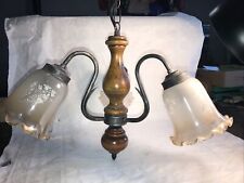 Vintage wooden chandelier d'occasion  Expédié en Belgium