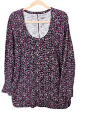 Lane Bryant Plus size 18 20 Cotton Long Sleeve Sweetheart Neckline Purple Top for sale  Shipping to South Africa