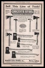 1924 Marion Tool Works Indiana Crocoite Steel Axes And Hatchets Vintage Print Ad for sale  Shipping to South Africa
