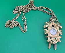 Trifari 17 Jewel Mechanical Watch Pendant Necklace Cuckoo Clock Gold Tone As Is for sale  Shipping to South Africa