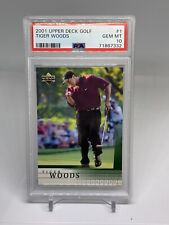 2001 Upper Deck Golf TIGER WOODS Rookie RC #1 PGA Tour PSA 10 GEM MT for sale  Shipping to South Africa