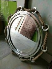 Espelho de vigia de corda de juta de alumínio antigo náutico decoração de parede para casa espelho facial comprar usado  Enviando para Brazil