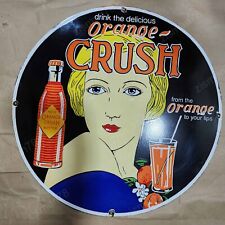 ORANGE CRUSH PORCELAIN ENAMEL SIGN 30 INCHES ROUND for sale  Shipping to South Africa