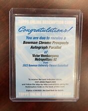 2022-23 Bowman U Chrome Victor Wembanyama Auto Redemption - Used *REDEEMED* for sale  Shipping to South Africa