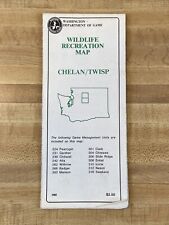 1985 Wildlife Recreation Map Washington Department of Game Chelan/Twisp Vintage for sale  Shipping to South Africa
