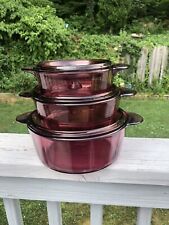 Used, Vintage Visions Corning 6-Piece Versa Pot Set Cookware Cranberry  for sale  Ansonia
