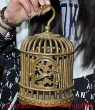 10"China bronze antigo Guemornis círculo de pássaro gaiola de pássaro bronze porta estátua comprar usado  Enviando para Brazil