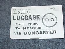 Railway. luggage label. for sale  SLEAFORD