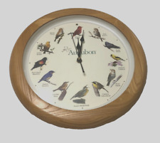 $15 Reloj de pared de cuarzo de madera 13" National Audubon Society canto pájaro segunda mano  Embacar hacia Argentina