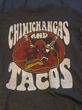 Camiseta gris Marvel Dead Pool ""Chimichangas & Tacos"" - (LG MED/mujer para hombre segunda mano  Embacar hacia Argentina