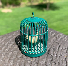 Jaula para pájaros miniatura con un pájaro en un columpio - Accesorio para mascotas para casa de muñecas segunda mano  Embacar hacia Argentina