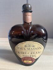 Botella de jerez crema en forma de corazón ámbar vintage Paul Masson. Tapón roto segunda mano  Embacar hacia Argentina