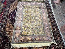 Used, COLLECTORS' PİECE Vintage Natural Silk Hereke Turkish Oriental Floral Carpet for sale  Shipping to South Africa