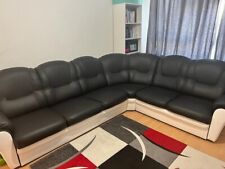 black leather corner sofa for sale  LONDON