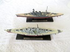 Military Ship Models x2 Battleship HMS Hood & Bismark Royal Navy World War I WW1 for sale  NEWTON ABBOT