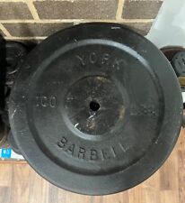 1 SINGLE Vintage York 100 lb Weight plate standard (multiple available), used for sale  Gaithersburg