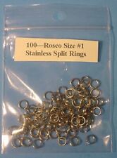 Used, Lot of 100 Rosco Size #1 Stainless Steel Split Rings Made in USA Dimension Below for sale  Shipping to South Africa