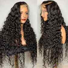 Deep Wave Frontal Wig Hd Full Lace Front Curly Human Hair Wigs Pre Plucked for sale  Shipping to South Africa