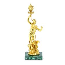 Estatua de mujer de bronce clásico de oro con antorcha antigua estatua estilo francés segunda mano  Embacar hacia Argentina