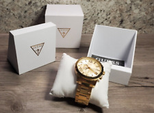 Relógio masculino Guess cronógrafo ouro corte laser mostrador e ouro aço inoxidável 50M comprar usado  Enviando para Brazil