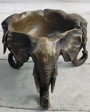 Porta-moedas feito à mão bronze genuíno elefante escultura estatueta vida selvagem comprar usado  Enviando para Brazil