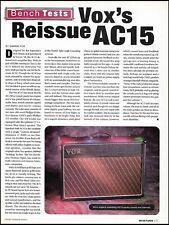 Reedição Vox AC15 amplificador de guitarra revisão 1997 teste de bancada artigo de verificação de som comprar usado  Enviando para Brazil