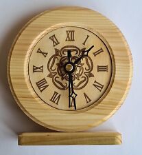 Yorkshire logo Wooden Mantel Clock Shelf Desk Pine Laser engraved for sale  Shipping to South Africa