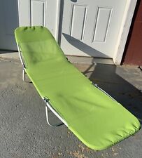 Lawn Beach Chair Tri Fold Chair Aluminum Pool Deck Chaise Chair, used for sale  Shipping to South Africa