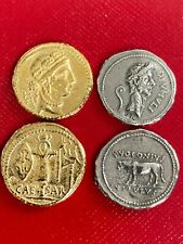 Usado, Raro par de monedas de plata César oro aureus y denario acuñadas 40 aC y 48-47 aC segunda mano  Embacar hacia Argentina