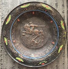 Antique Vintage Black Copper 4” Wall Plate Erevan Epebah Armenian Soviet Era, used for sale  Shipping to South Africa