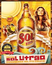 Placa de metal Sol Beer - Sol Litrao 11 x 14 comprar usado  Enviando para Brazil