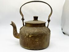 ANTIQUE SMALL VICTORIAN  BRASS KETTLE / TEAPOT STOVE TOP HOME DECOR KITCHENALIA for sale  Shipping to South Africa
