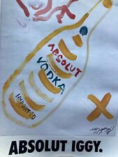 Absolut Iggy 1995 - cool botella de vodka arte de iggy pop - anuncio vintage G95, usado segunda mano  Embacar hacia Argentina