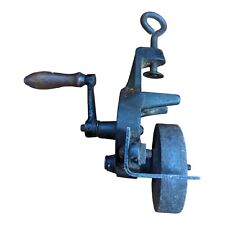 Antique / Vintage Cast Iron Bench Mount Hand Crank Sharpening Stone / Grinder for sale  Shipping to South Africa