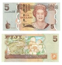 2011 Fiji P110b 5 Dollar Banknote UNC Flora Fauna QEII na sprzedaż  Wysyłka do Poland