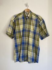 Mens Vintage Jac Tissot Check Short Sleeve Shirt Y2K 2000s Medium, used for sale  Shipping to South Africa