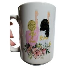 Caneca xícara de café personalizada floral cabelo escuro dama de honra loira presente noiva, usado comprar usado  Enviando para Brazil