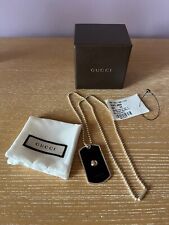 GUCCI Dog Tag Grammy Awards Ball Chain Necklace Pendant Sterling Silver 18K Gold for sale  Brooklyn