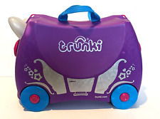 TRUNKI Penelope Princess Purple SPARKLE HORNS Ride On Hard Suitcase Hand Luggage for sale  Shipping to South Africa