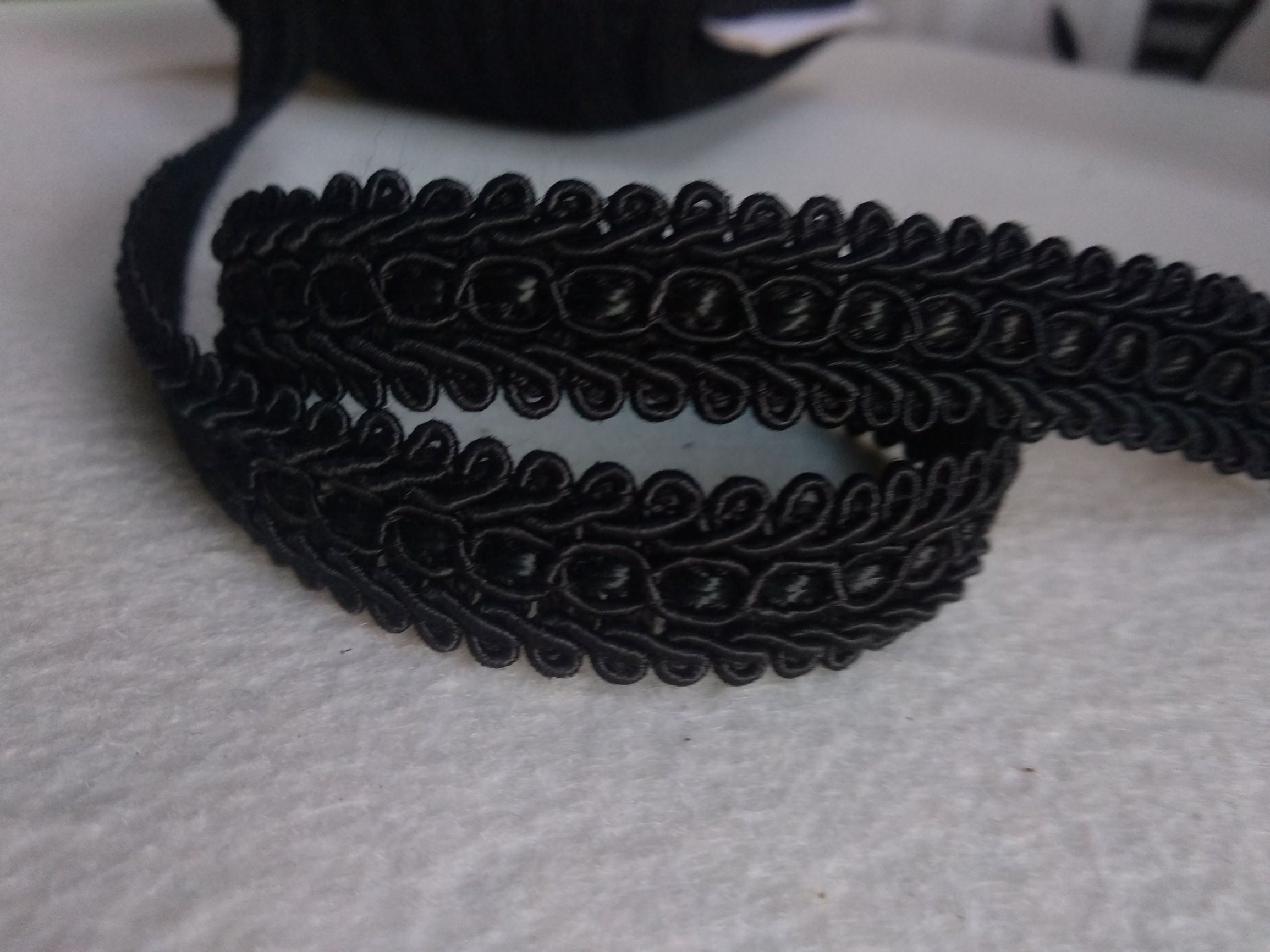 Black braid fringe for sale  