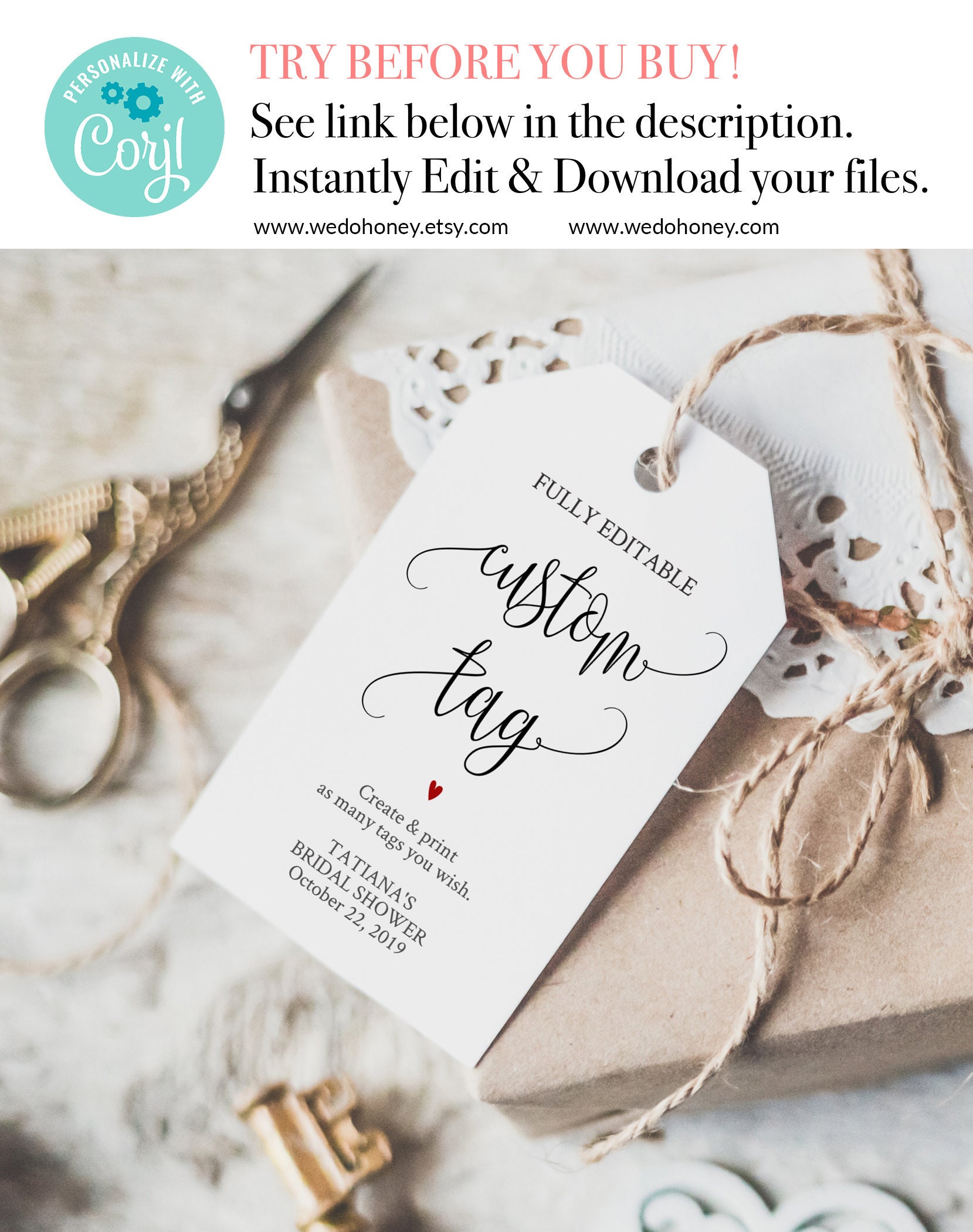Editable tags instant for sale  