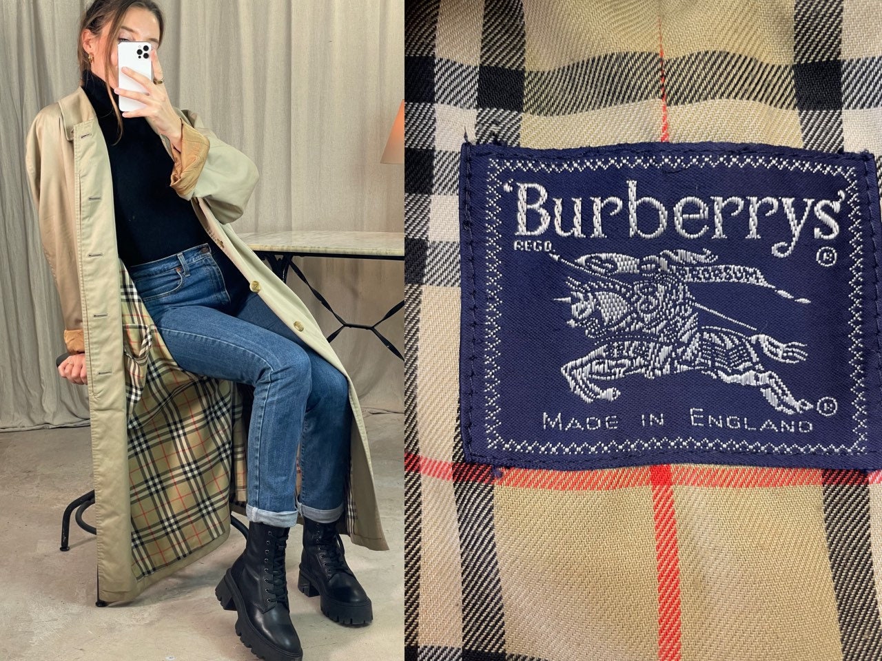Vintage burberry trench for sale  