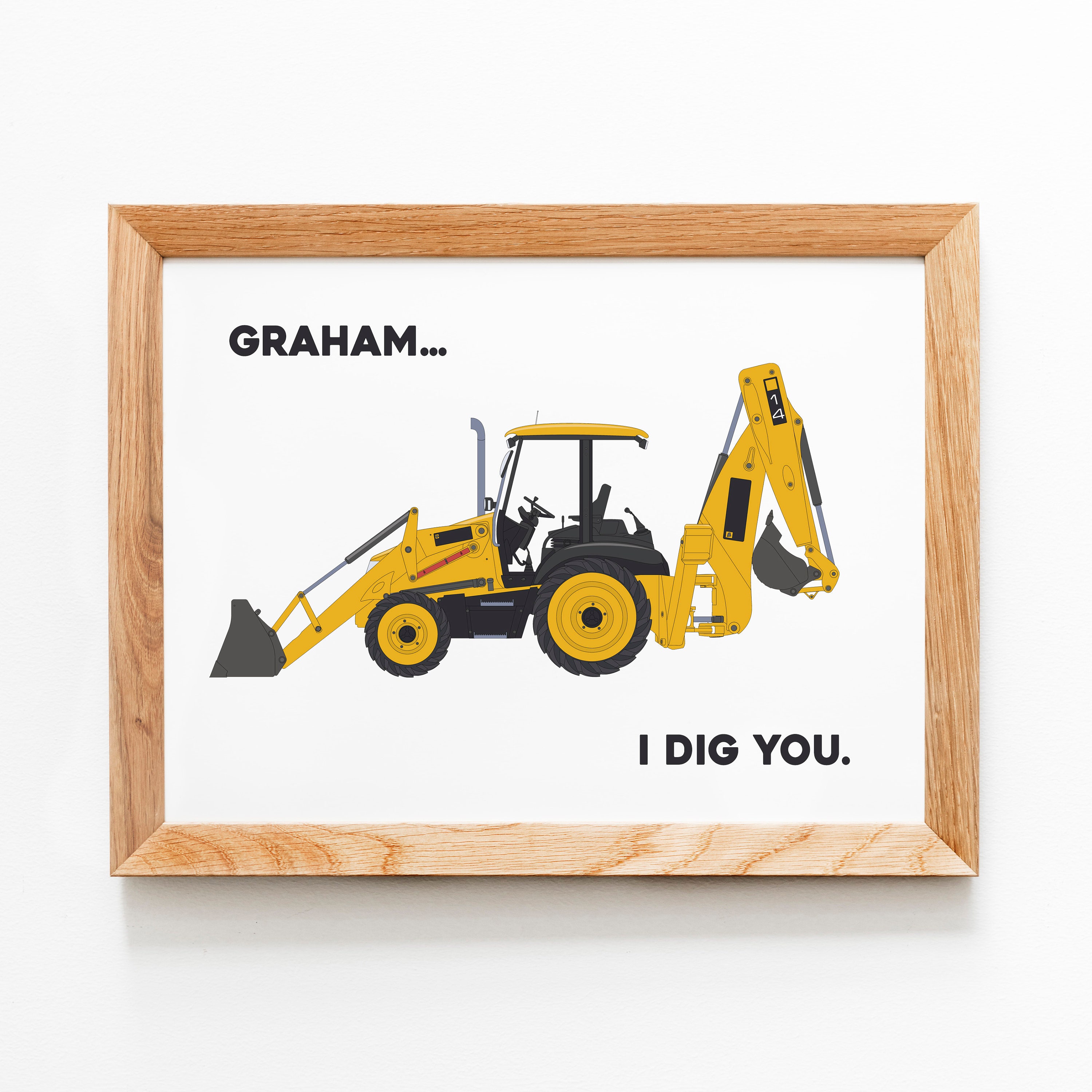 Personalised digger print for sale  