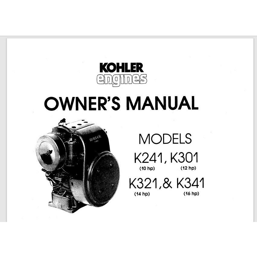 Kohler engine owner for sale  