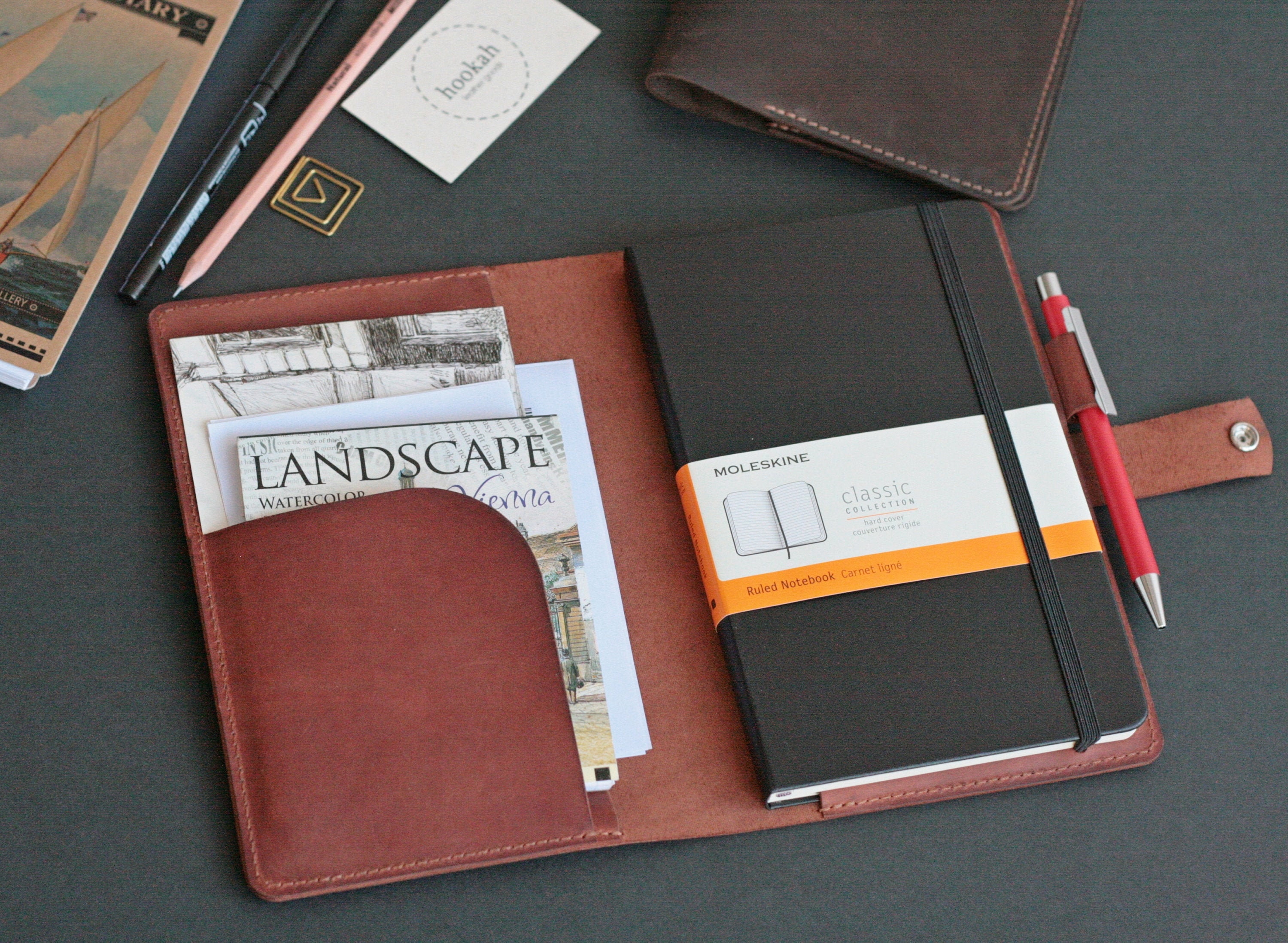 Moleskine leather cover for sale  