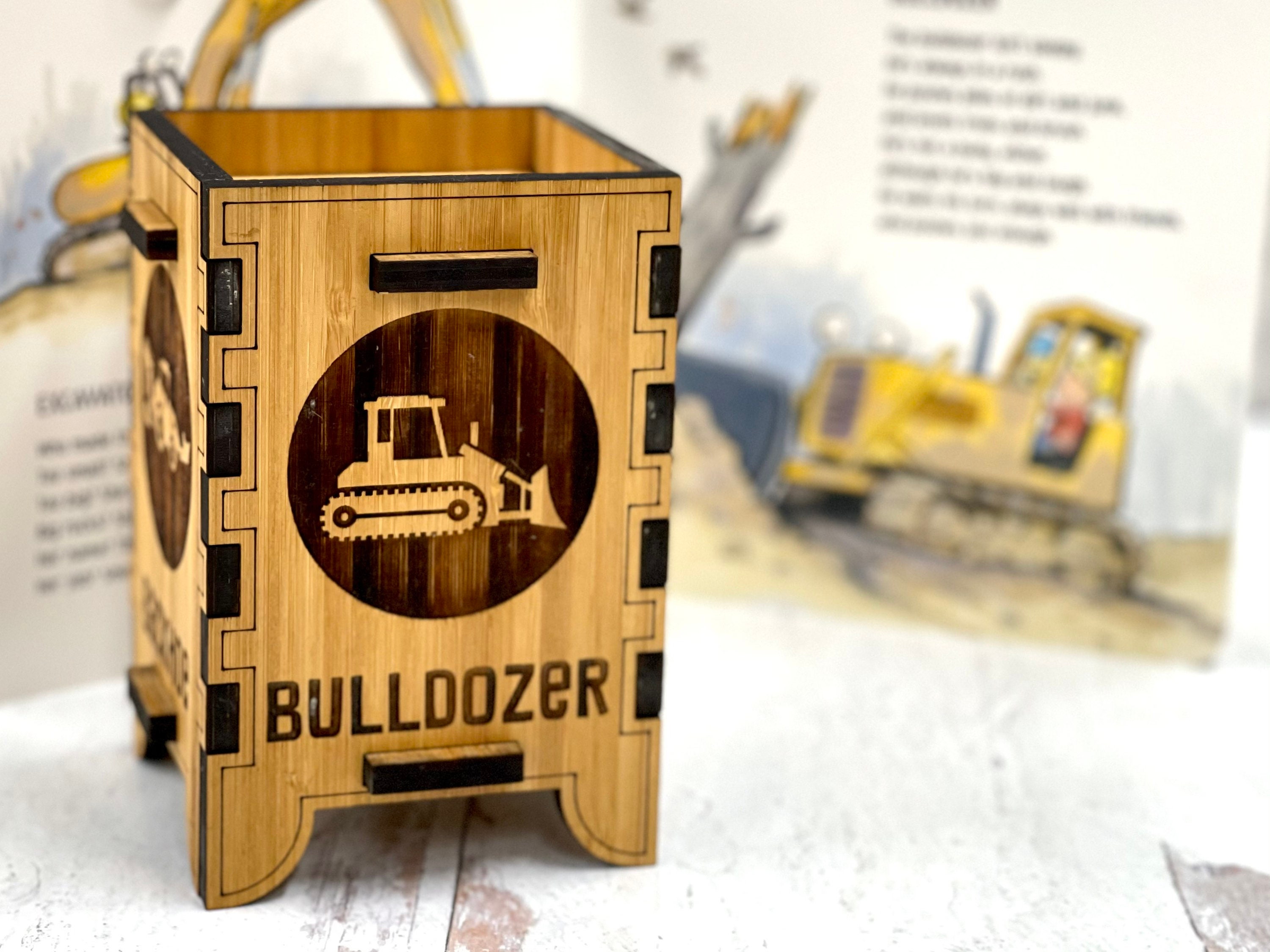 Personalized bulldozer piggy for sale  