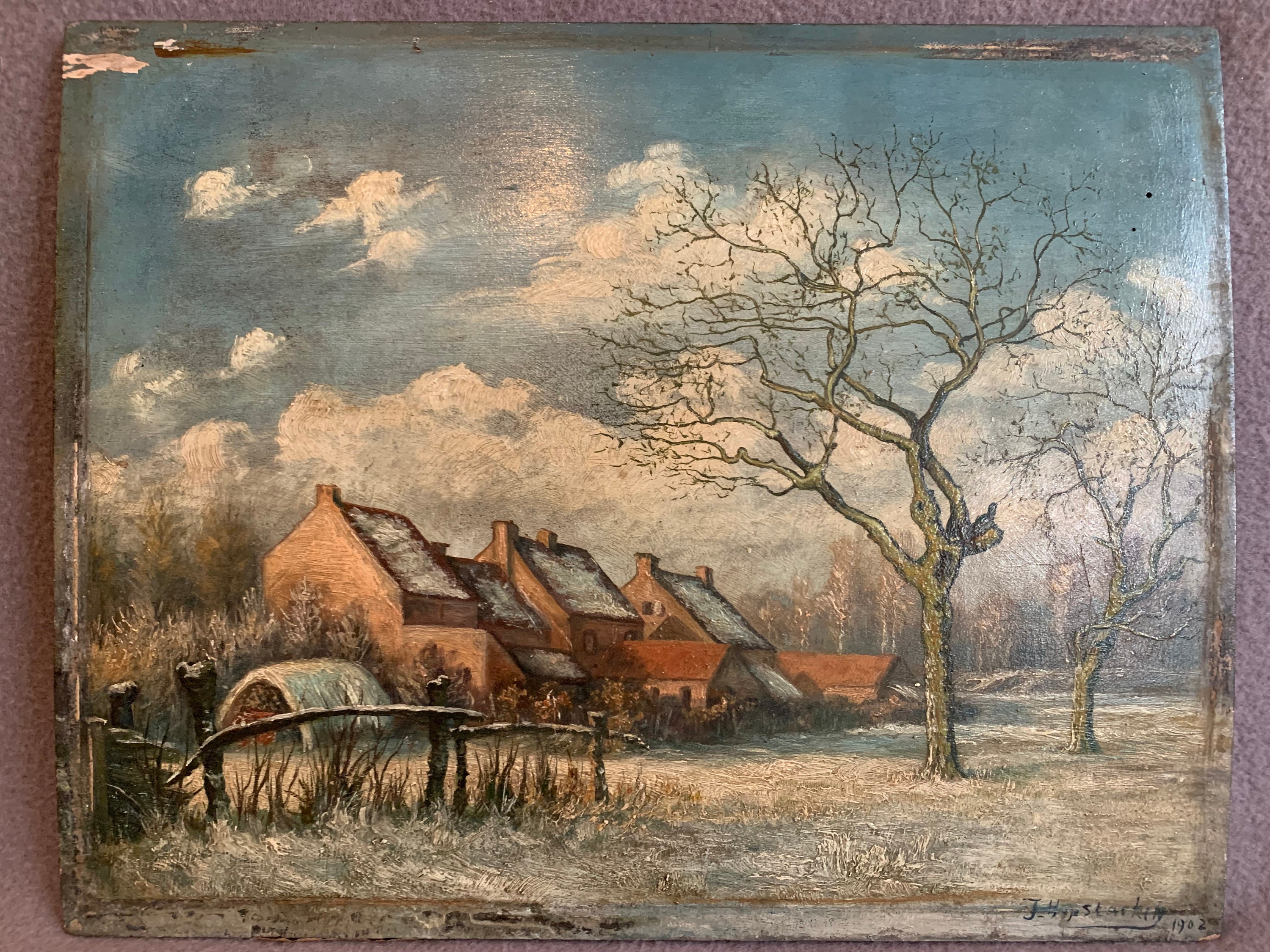 Antique landscape original for sale  