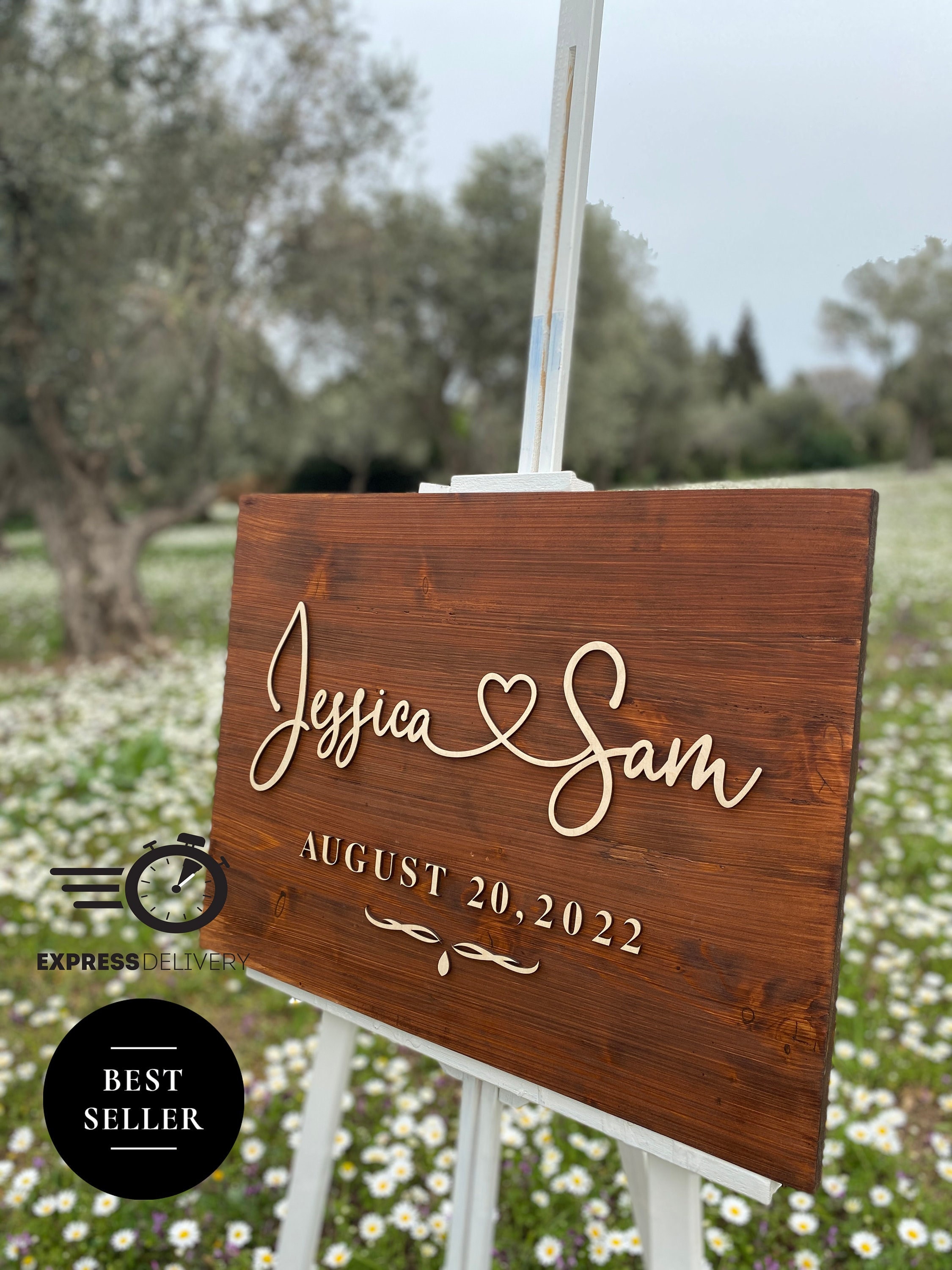 Wood wedding welcome for sale  