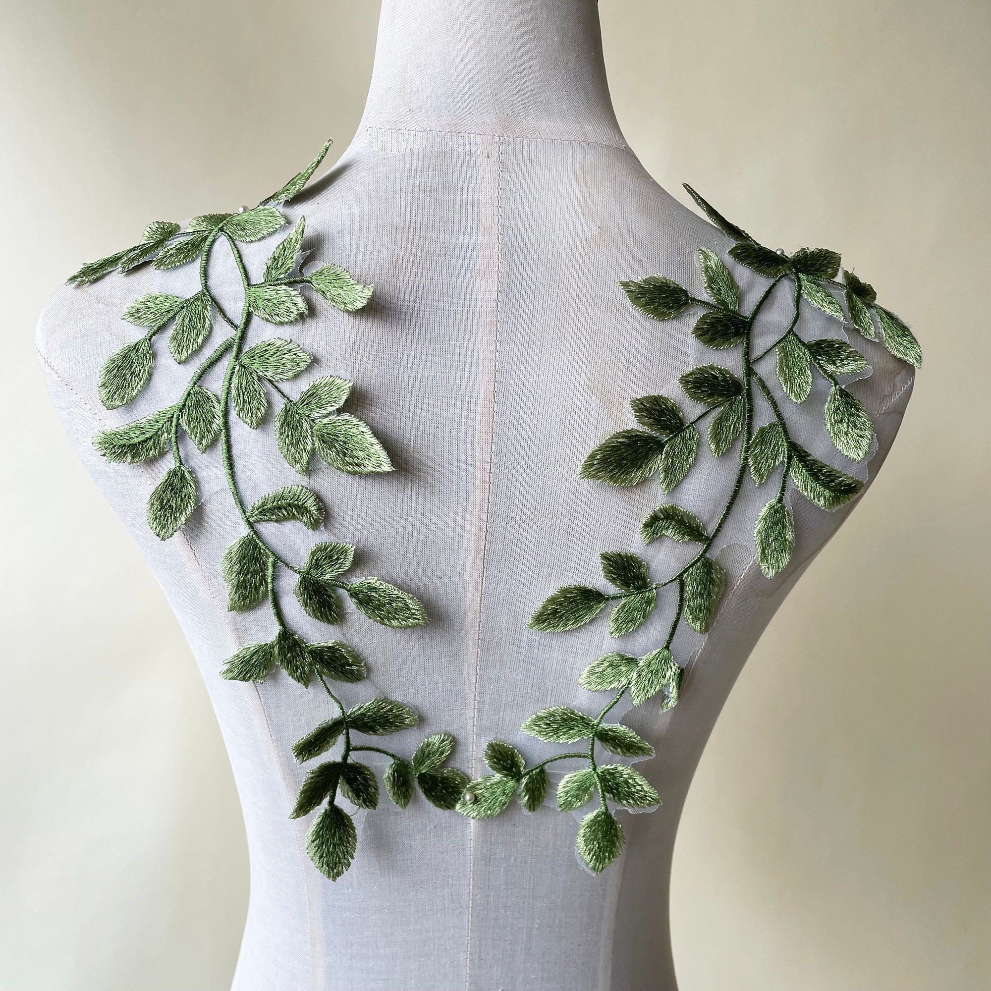 Green vine embroidery for sale  